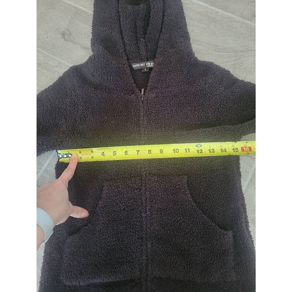Barefoot Dreams Cozychic Zip Up Hooded Sweater Size Small Chocolate Brown - Picture 3 of 7